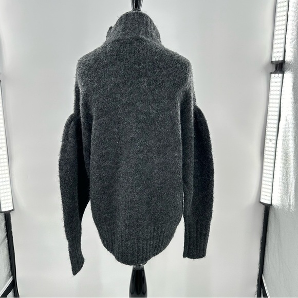 Express womens sweater size XS grey oversized turtleneck - Picture 6 of 11